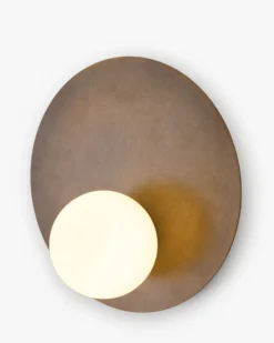 Applique murale, Fer laiton & Verre blanc, Ø25 Oluwa