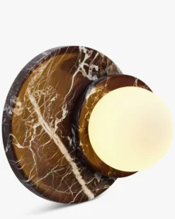 Applique murale, Pierre de marbre rouge, Ø22 Orbe