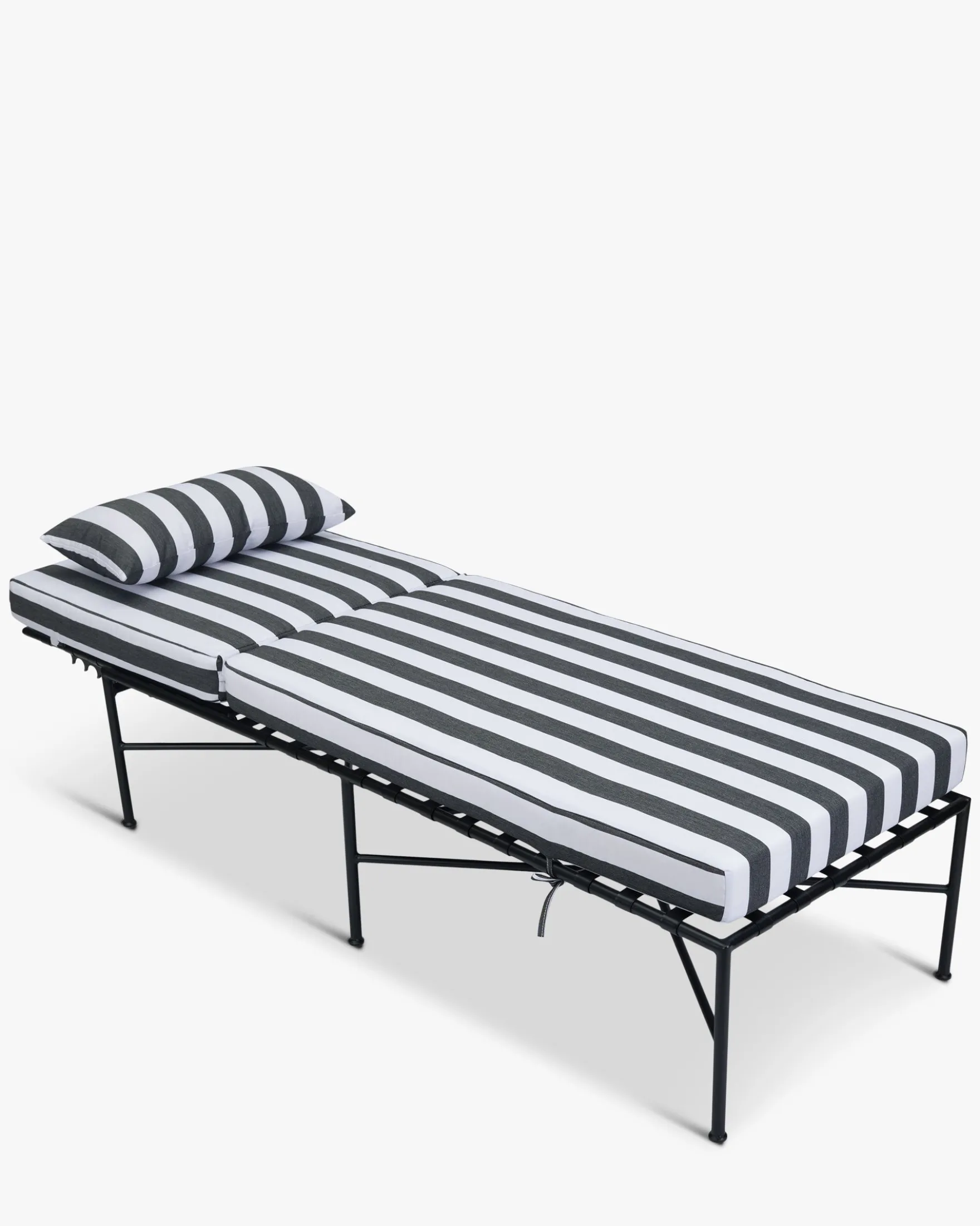 Bain de soleil, Tissu waterproof noir-blanc & métal noir, L198 Bel Air