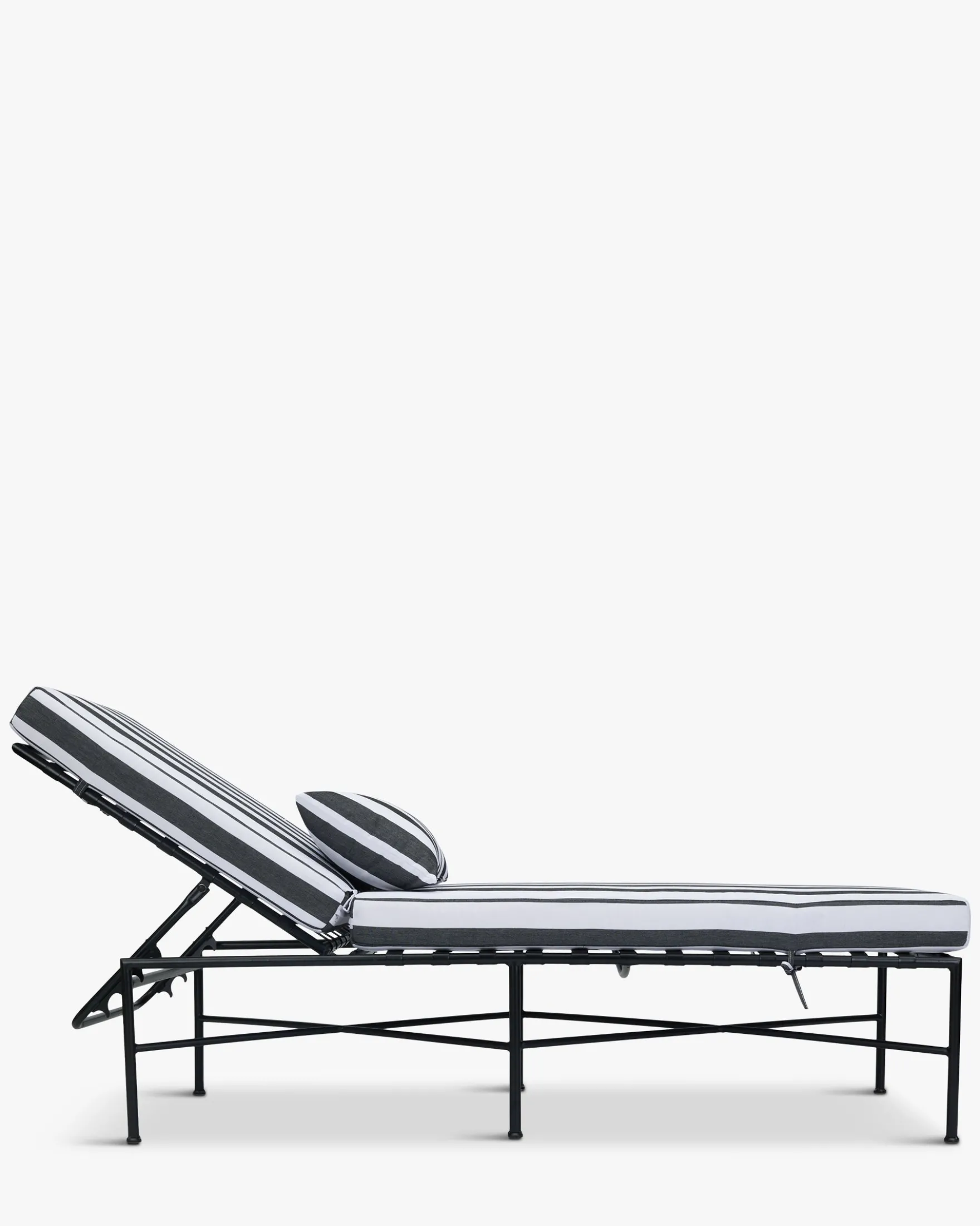Bain de soleil, Tissu waterproof noir-blanc & métal noir, L198 Bel Air