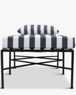 Bain de soleil, Tissu waterproof noir-blanc & métal noir, L198 Bel Air