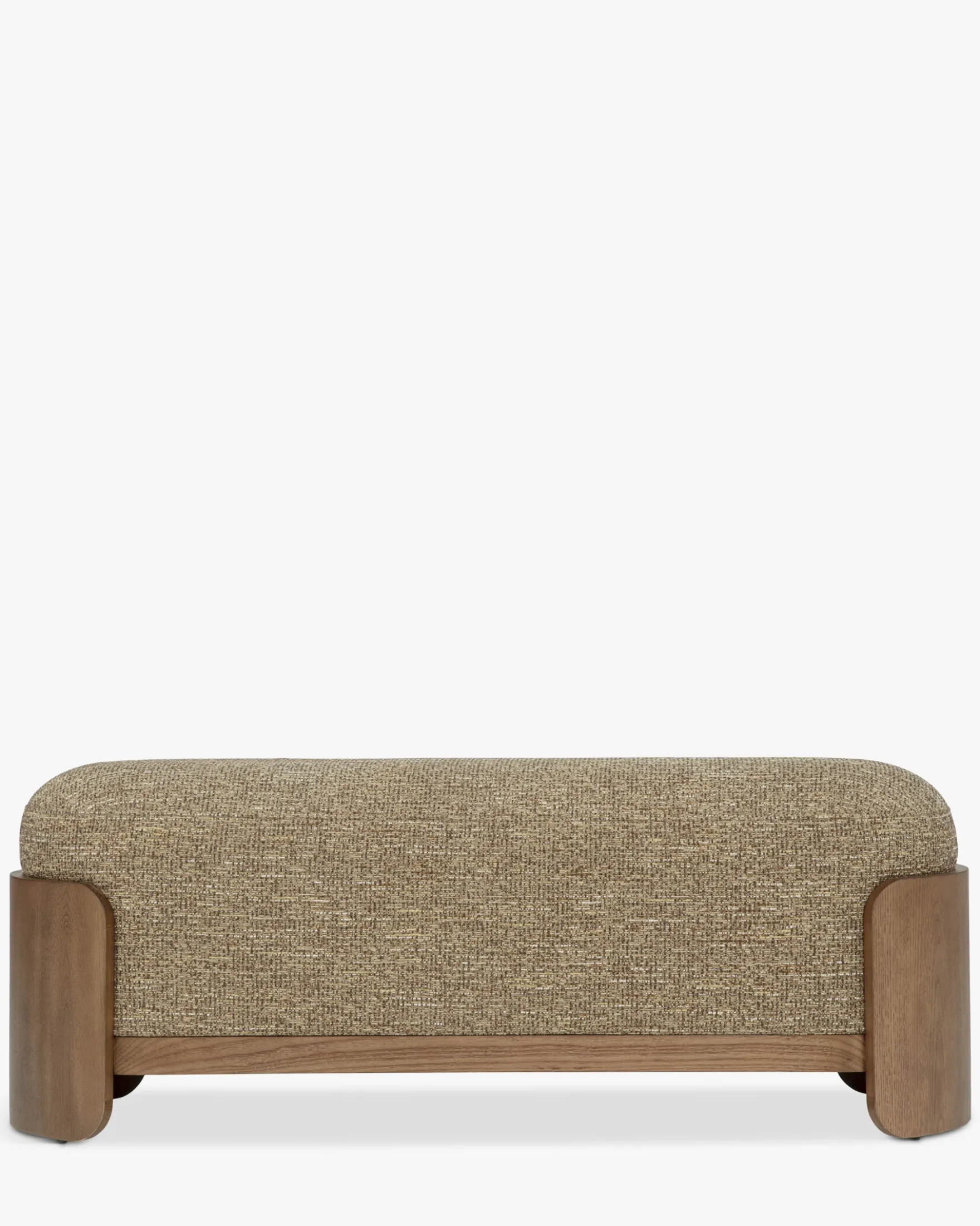 Banc, Tweed marron écorce & Frêne teinte noyer, L120 Elipse