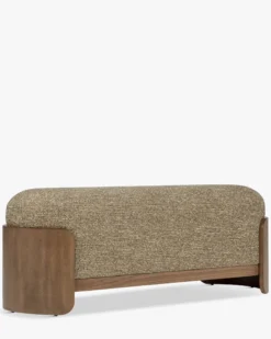 Banc, Tweed marron écorce & Frêne teinte noyer, L120 Elipse