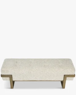 Banc, Tweed moucheté marron & métal doré, L142 Vertigo