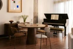 Banc, Velours vert mousse, acier chromé, L135 Kyra