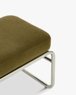 Banc, Velours vert mousse, acier chromé, L135 Kyra