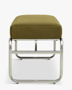 Banc, Velours vert mousse, acier chromé, L135 Kyra