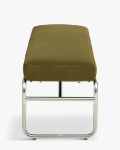 Banc, Velours vert mousse, acier chromé, L135 Kyra