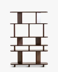 Bibliothèque, Bois teinté noyer, H176 Gallia