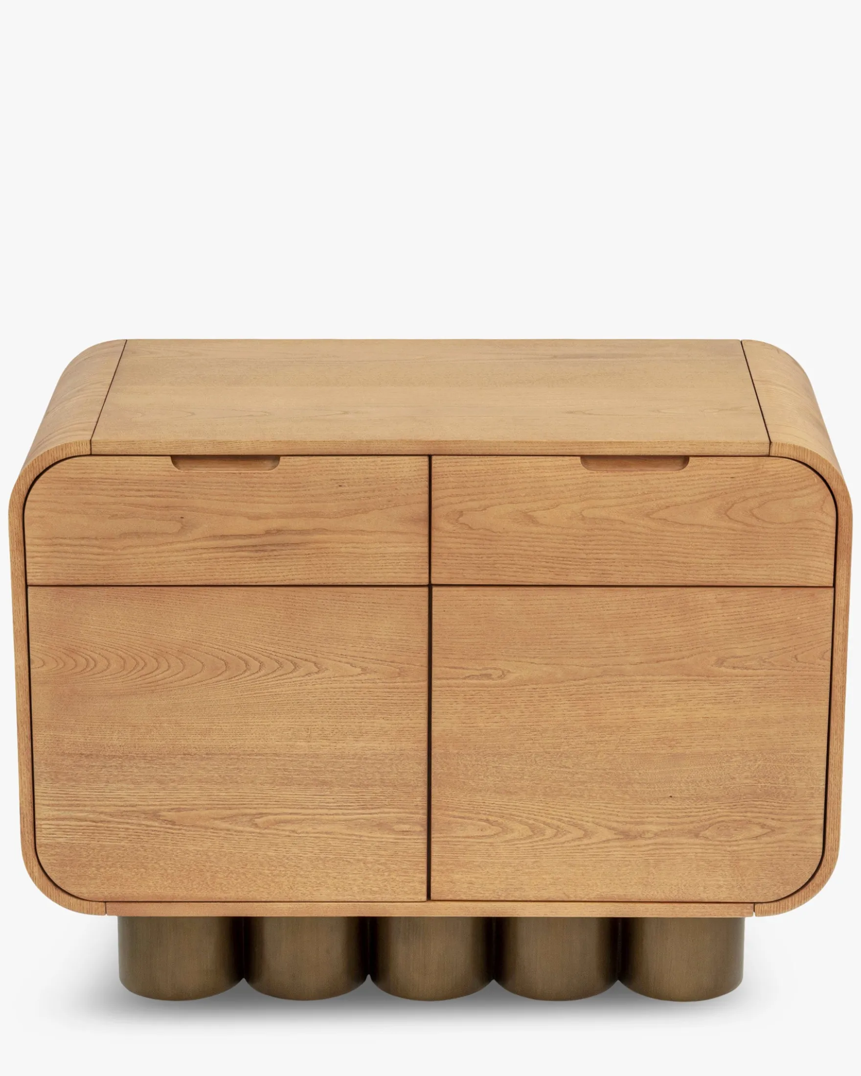 Buffet, Bois blond & bronze brossé, L100 Leylia