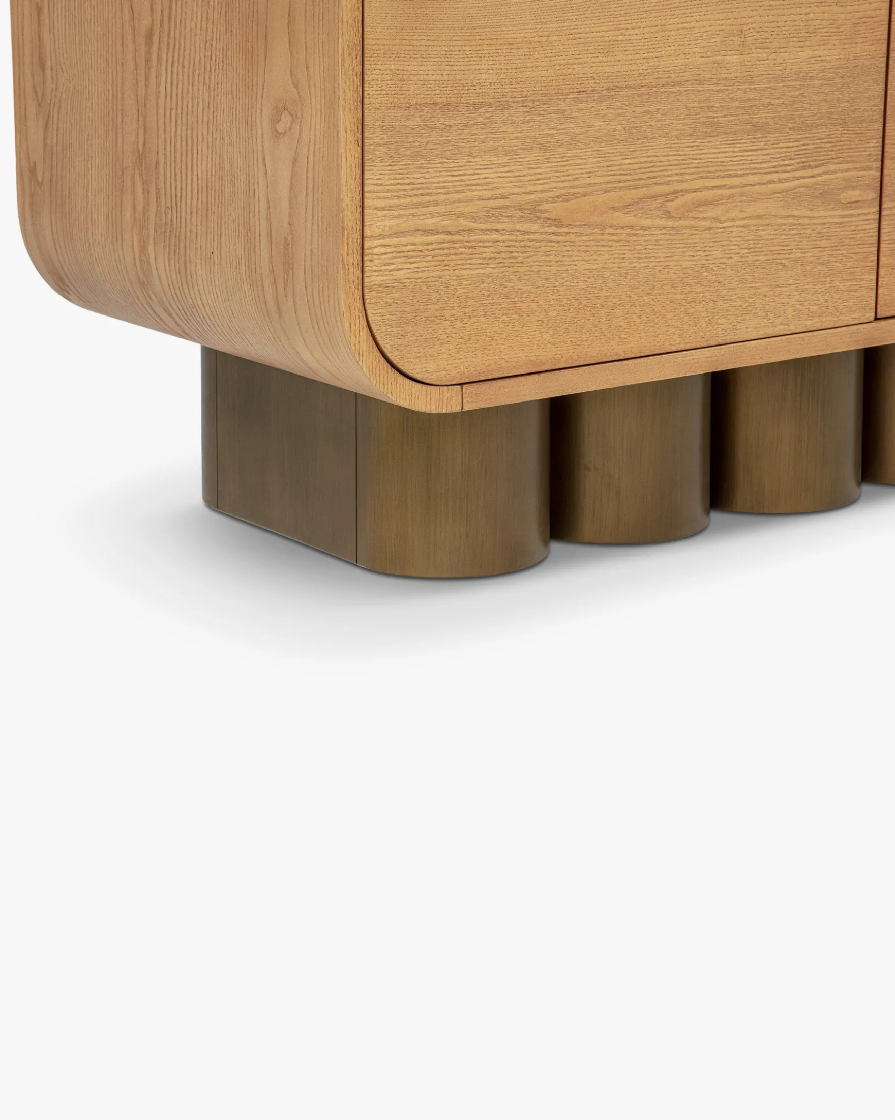 Buffet, Bois blond & bronze brossé, L100 Leylia