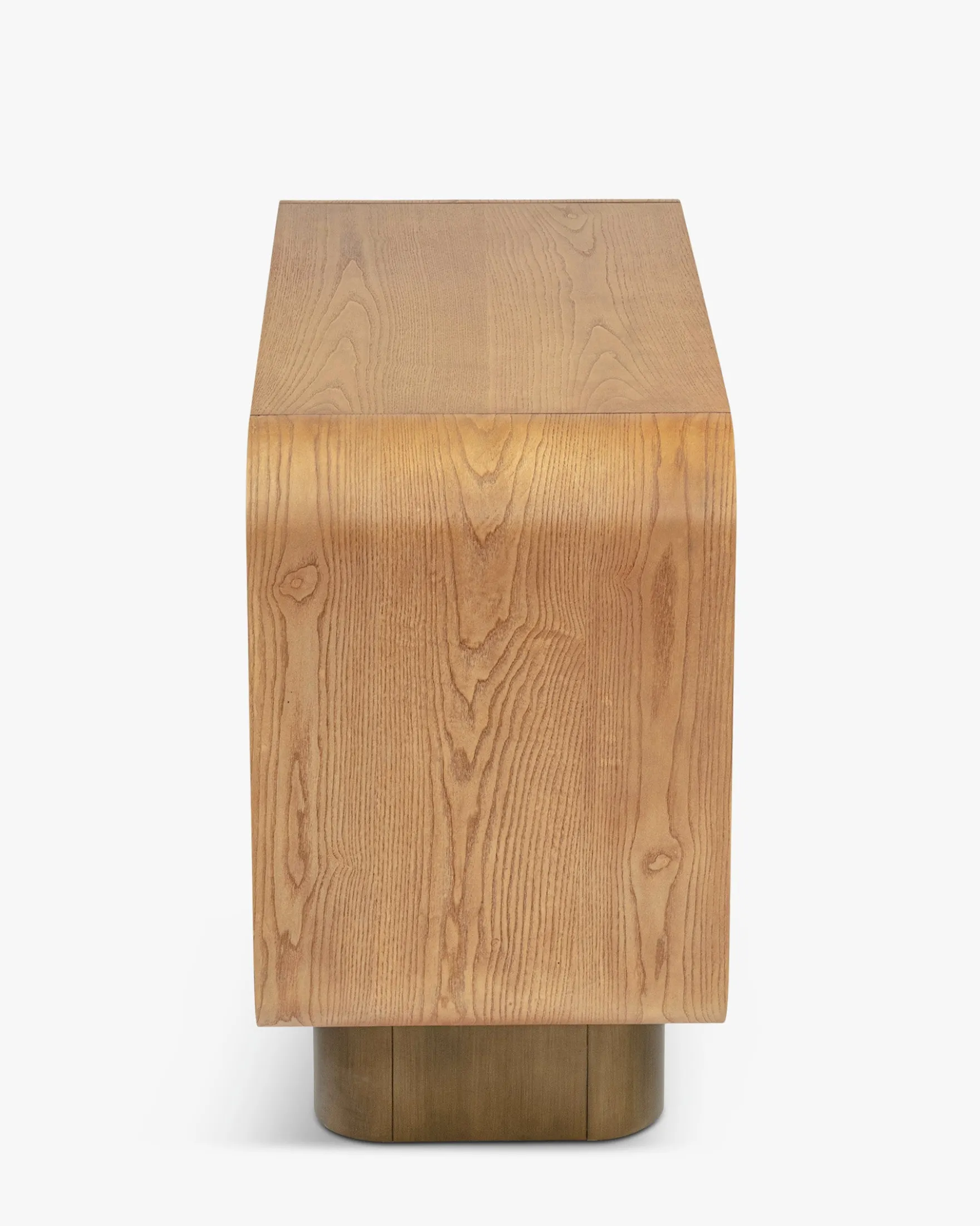 Buffet, Bois blond & bronze brossé, L100 Leylia