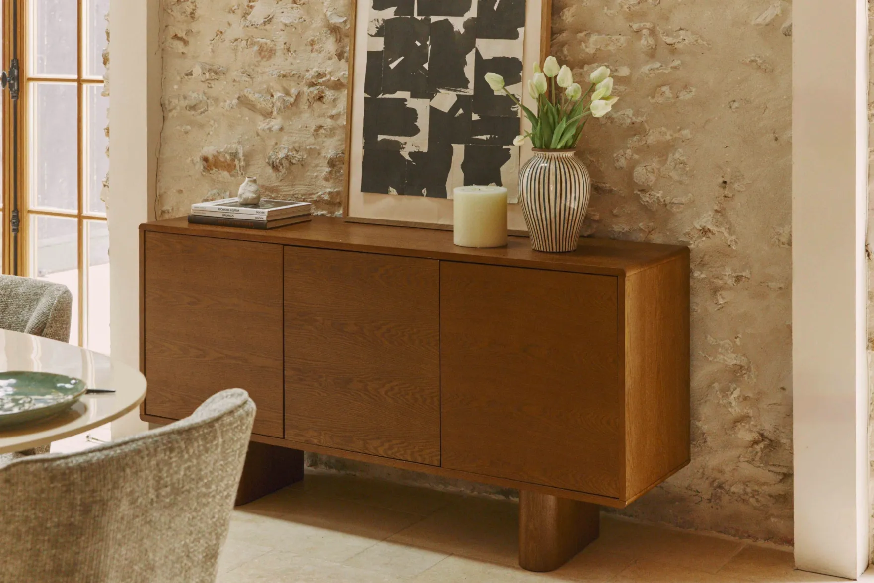 Buffet, Bois de frêne teinte noyer, L150 Vanguard