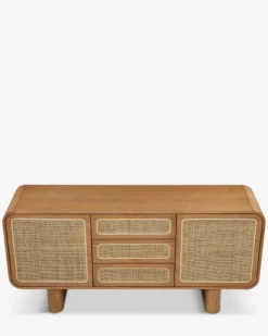 Buffet, Cannage naturel & bois blond, L160 Oxford