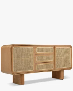 Buffet, Cannage naturel & bois blond, L160 Oxford