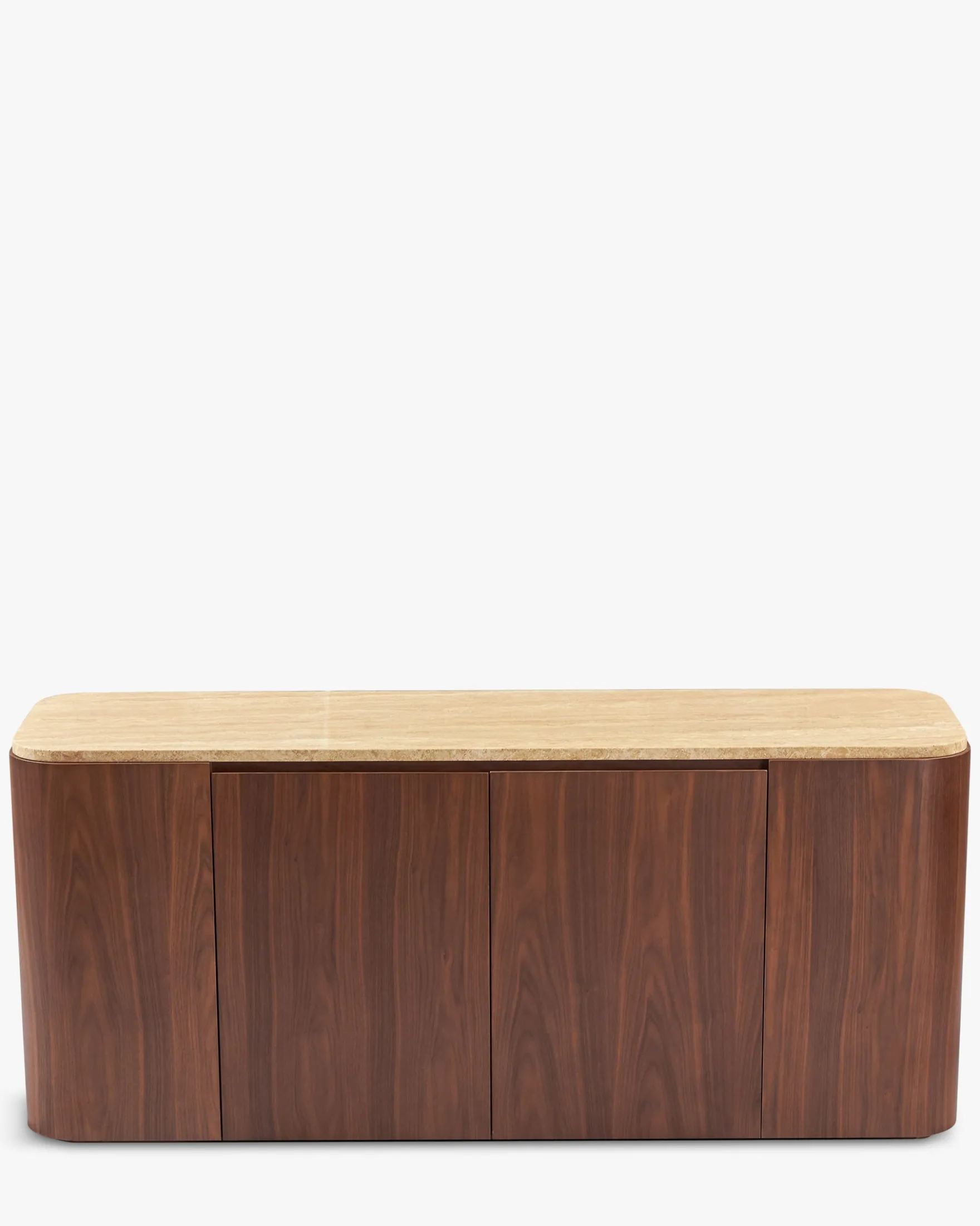 Buffet, Travertin waterproof & bois de noyer, L140 Orion