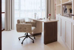 Bureau, Bois beige & Bois teinte noyer, L140 Archi