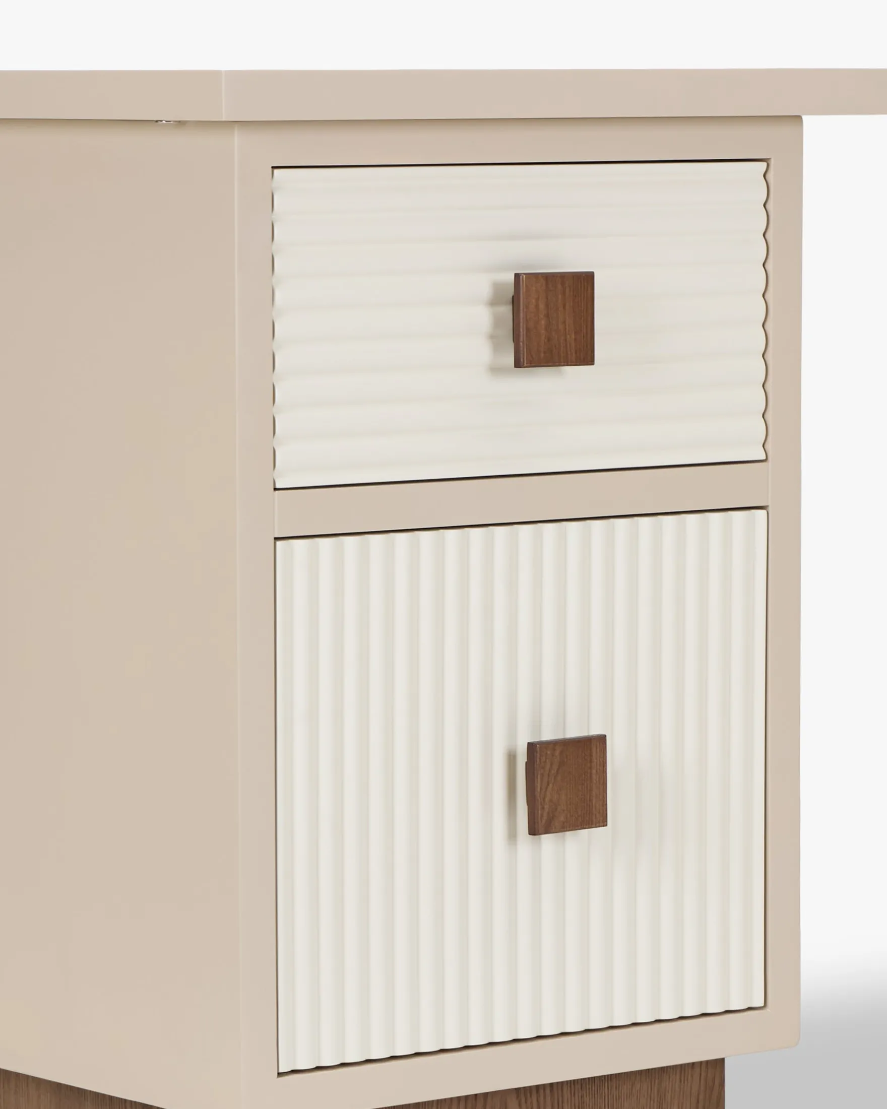 Bureau, Bois beige & Bois teinte noyer, L140 Archi