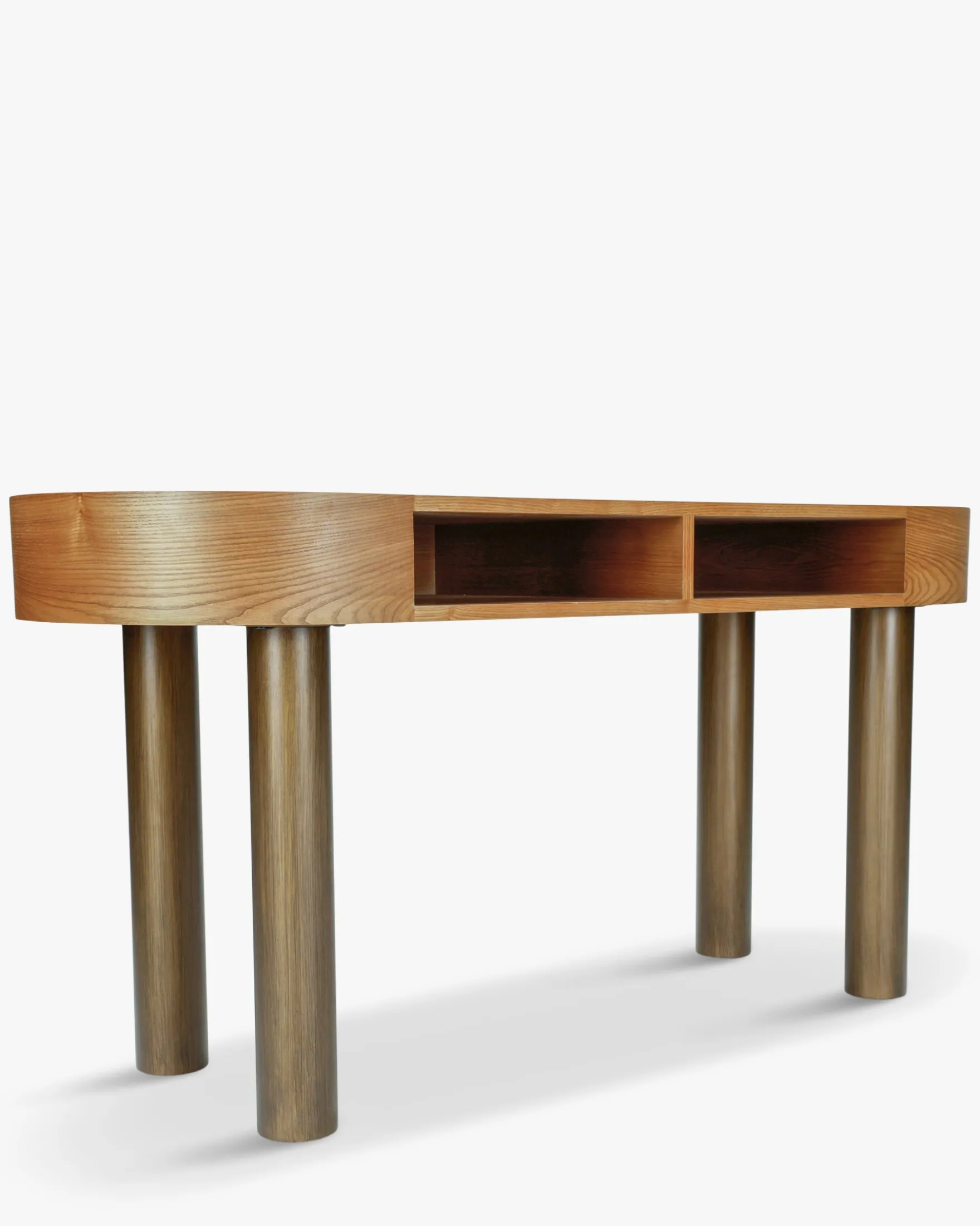 Bureau, Bois blond & métal bronze, L160 Sheldon