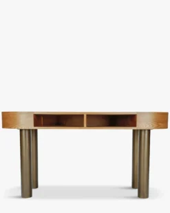 Bureau, Bois blond & métal bronze, L160 Sheldon