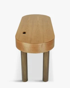 Bureau, Bois blond & métal bronze, L160 Sheldon