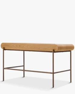 Bureau, Bois blond & métal chocolat brossé Drysdale