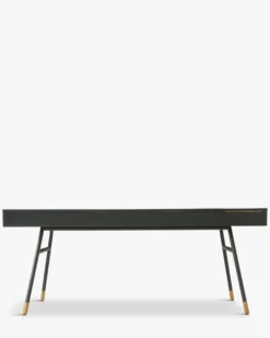 Bureau, Bois de frêne, métal noir & doré, L180 Solomon
