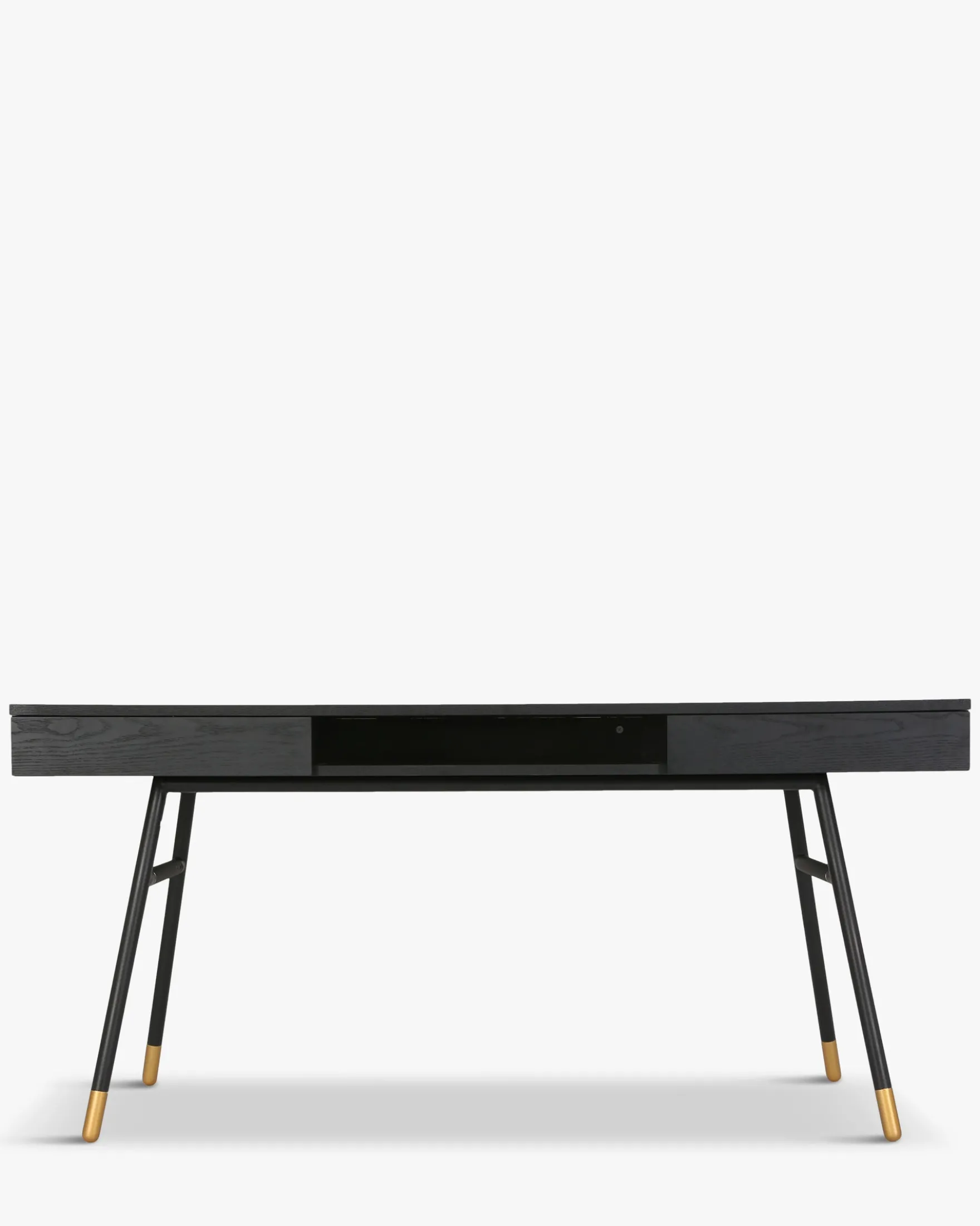 Bureau, Bois de frêne, métal noir & doré, L160 Solomon