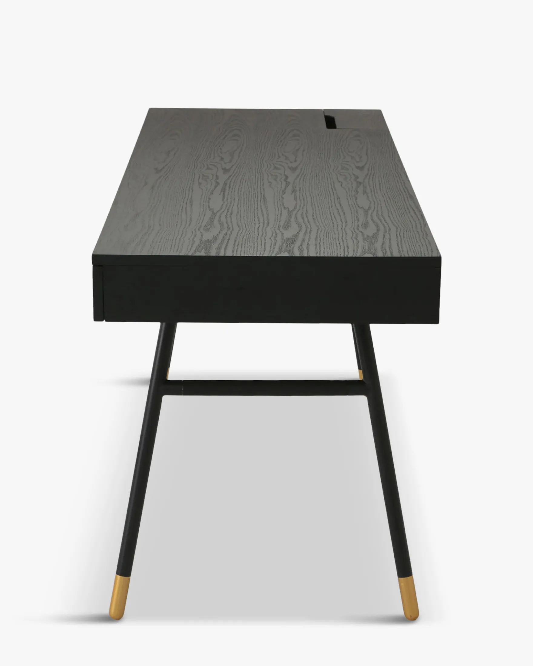 Bureau, Bois de frêne, métal noir & doré, L160 Solomon
