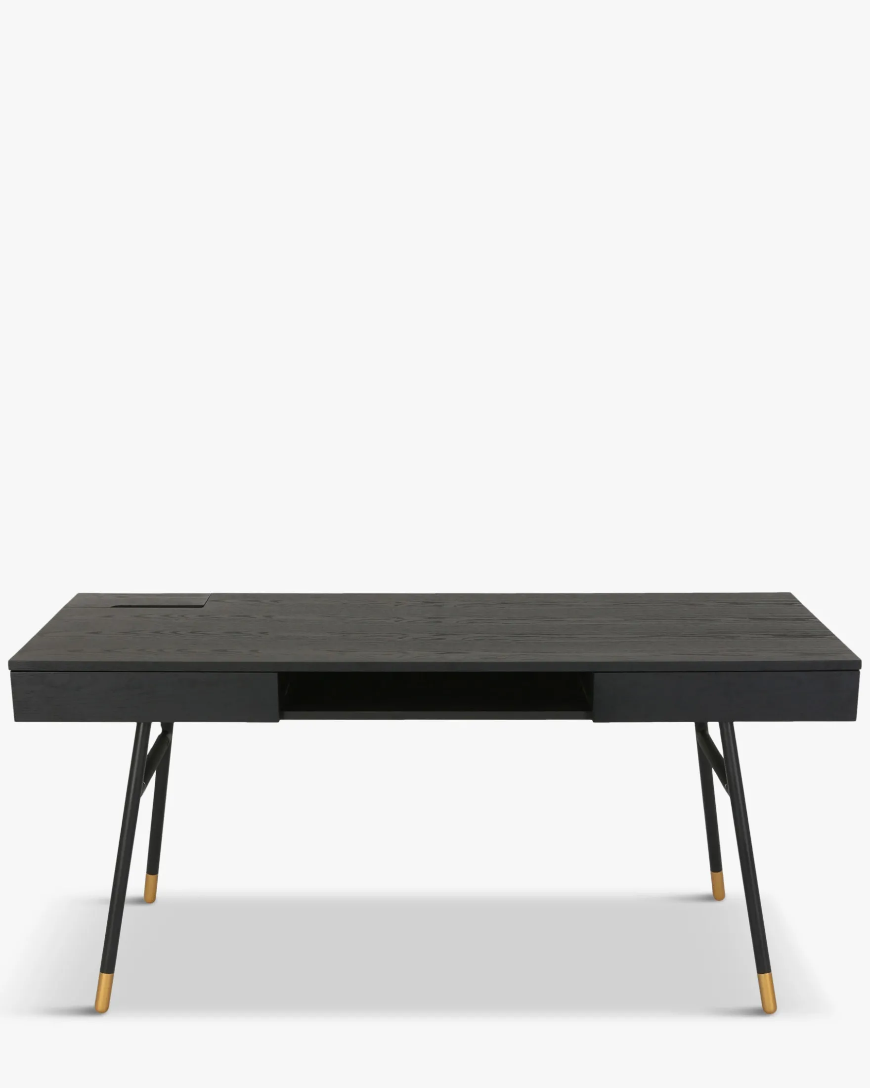 Bureau, Bois de frêne, métal noir & doré, L160 Solomon