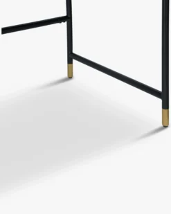 Bureau, Bois de frêne teinte noyer, métal noir & doré, L160 Jeffrey