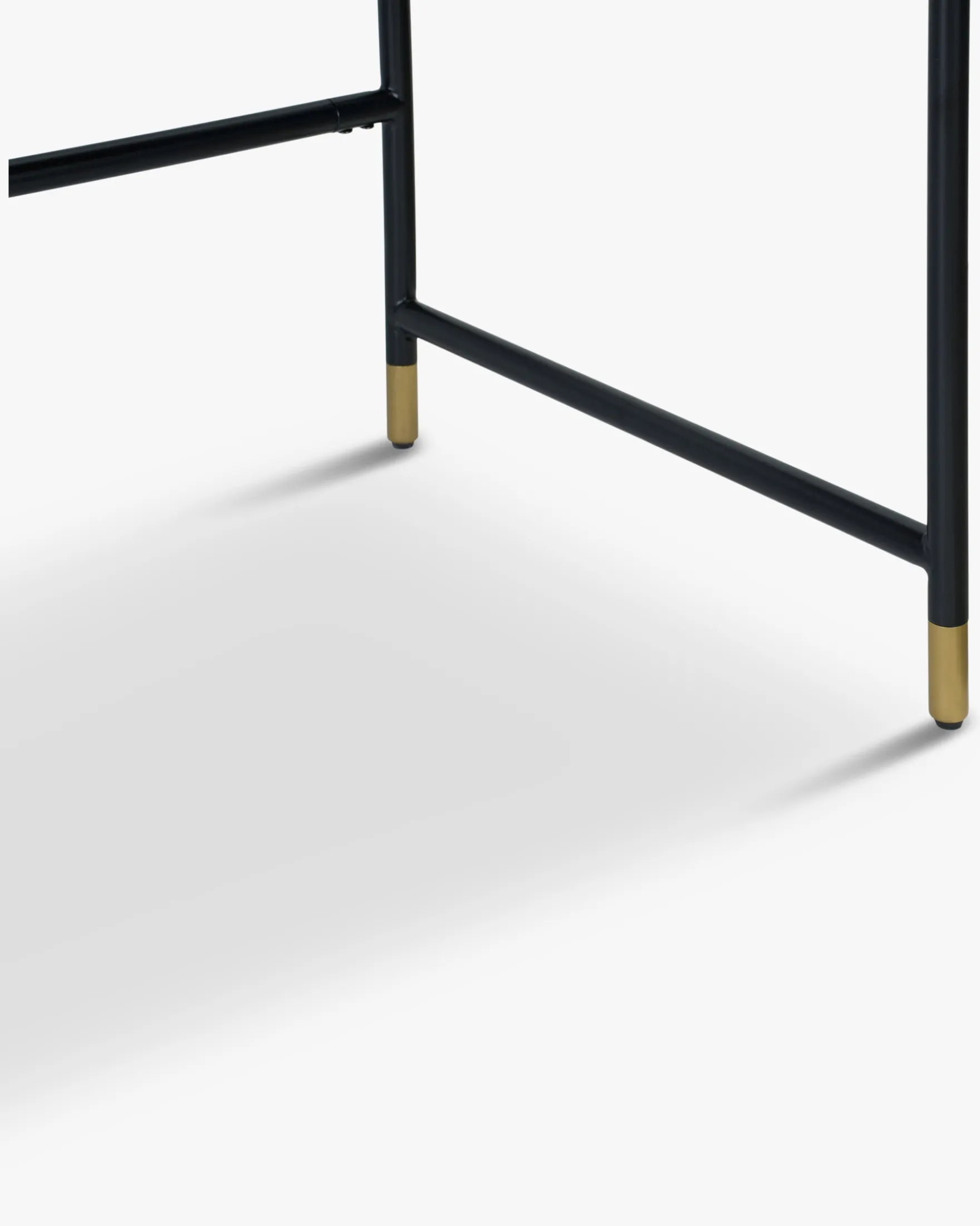 Bureau, Bois de frêne teinte noyer, métal noir & doré, L160 Jeffrey