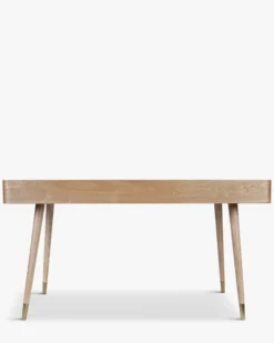 Bureau, Bois naturel veiné & métal doré, L140 Vinyle
