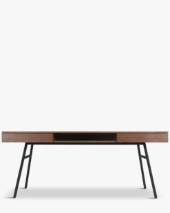 Bureau, Bois noyer & métal noir, L160 Solomon