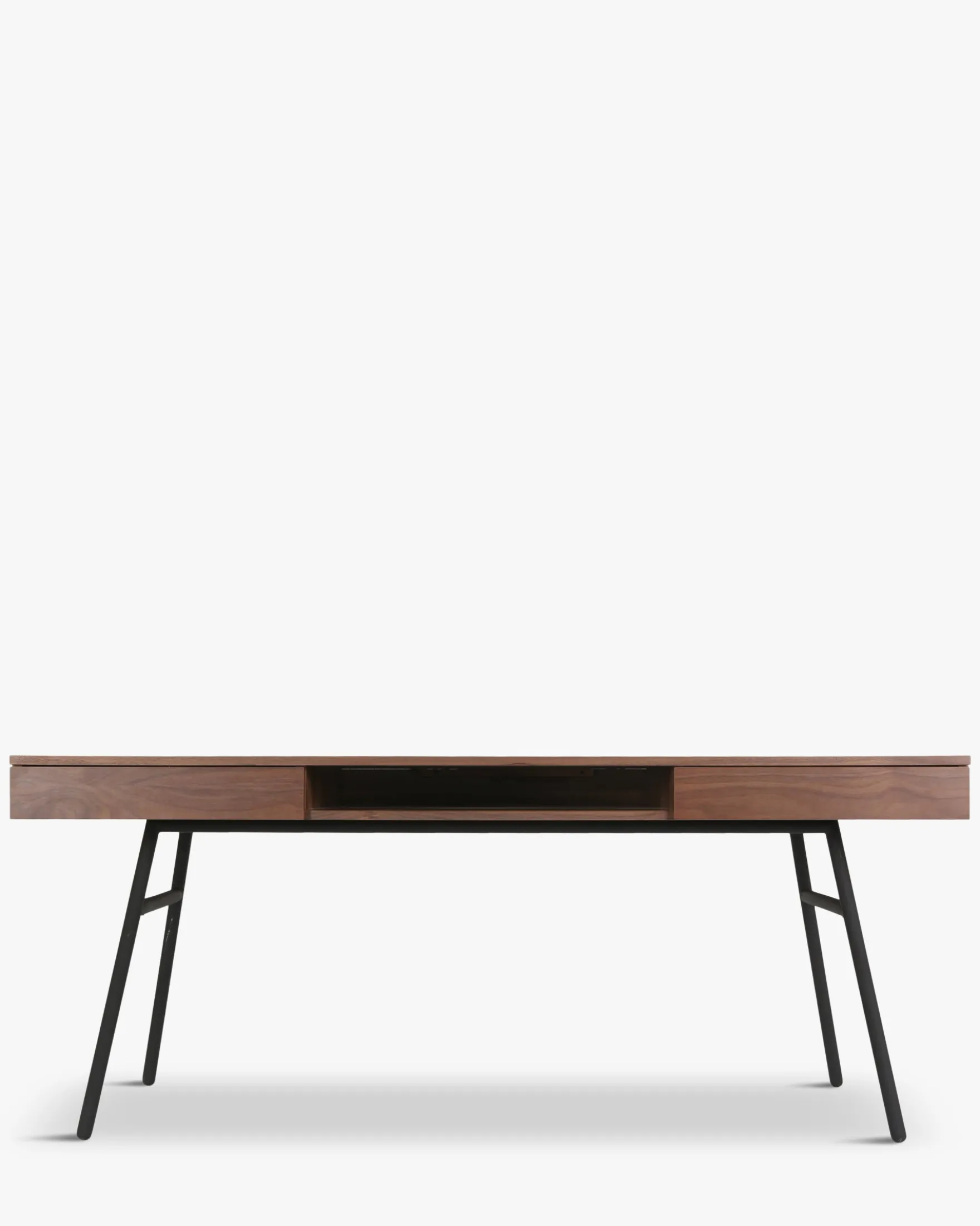 Bureau, Bois noyer & métal noir, L160 Solomon