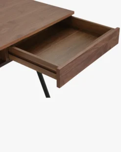 Bureau, Bois noyer & métal noir, L160 Solomon