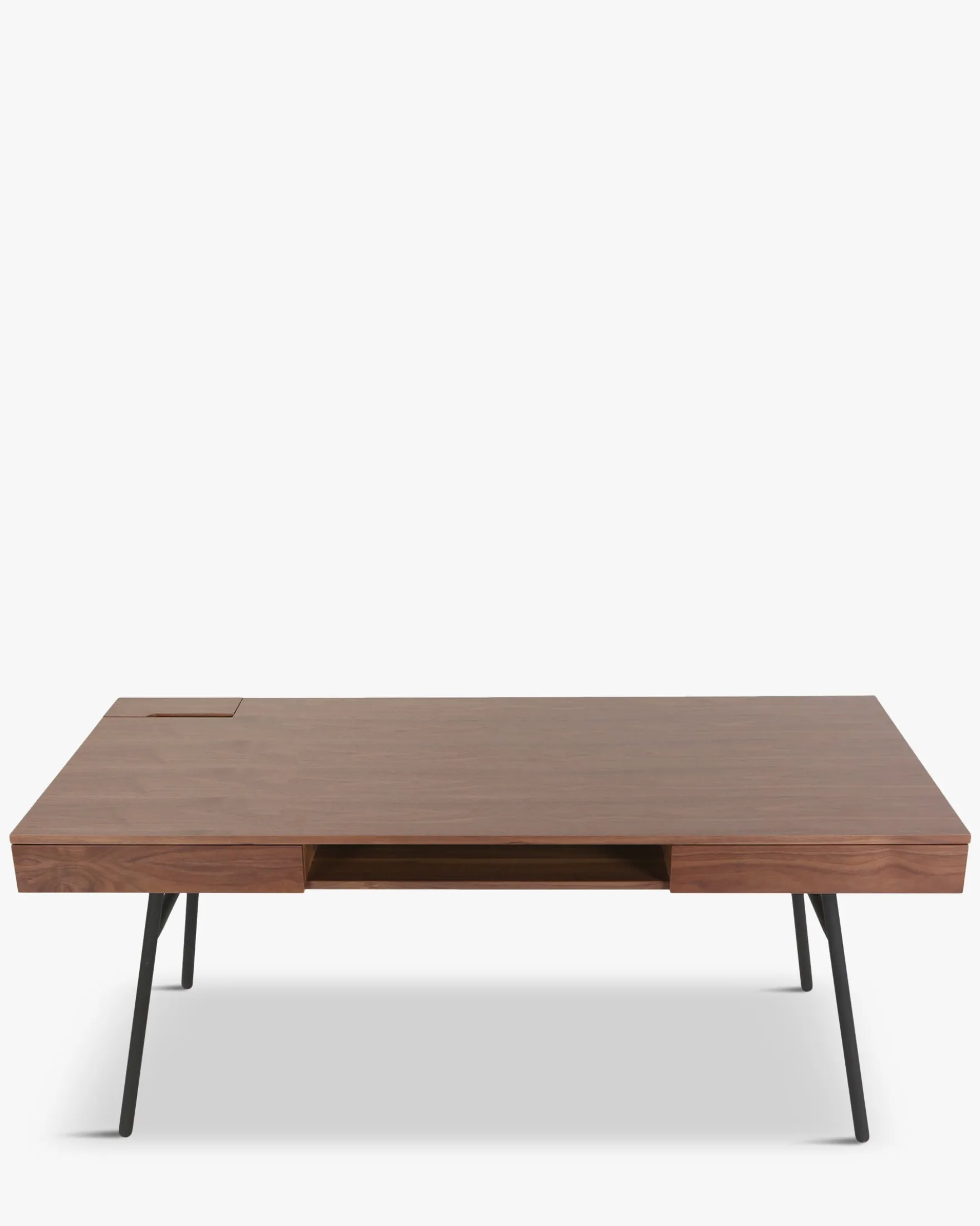 Bureau, Bois noyer & métal noir, L160 Solomon