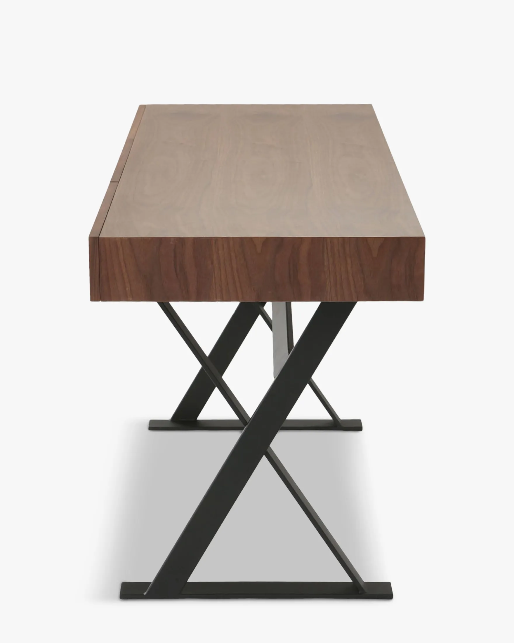 Bureau, Bois noyer & métal noir, L140 Tuxedo