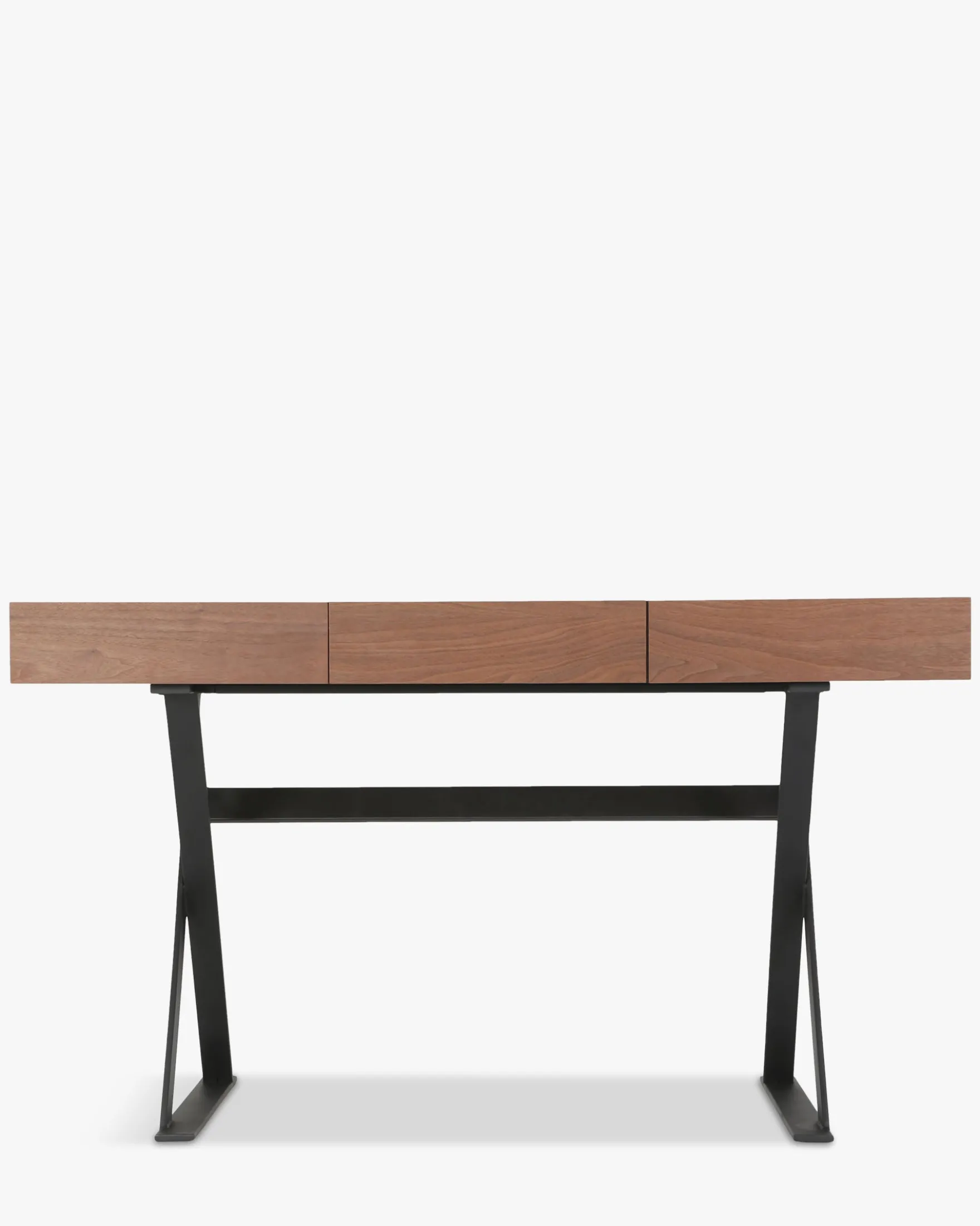 Bureau, Bois noyer & métal noir, L140 Tuxedo