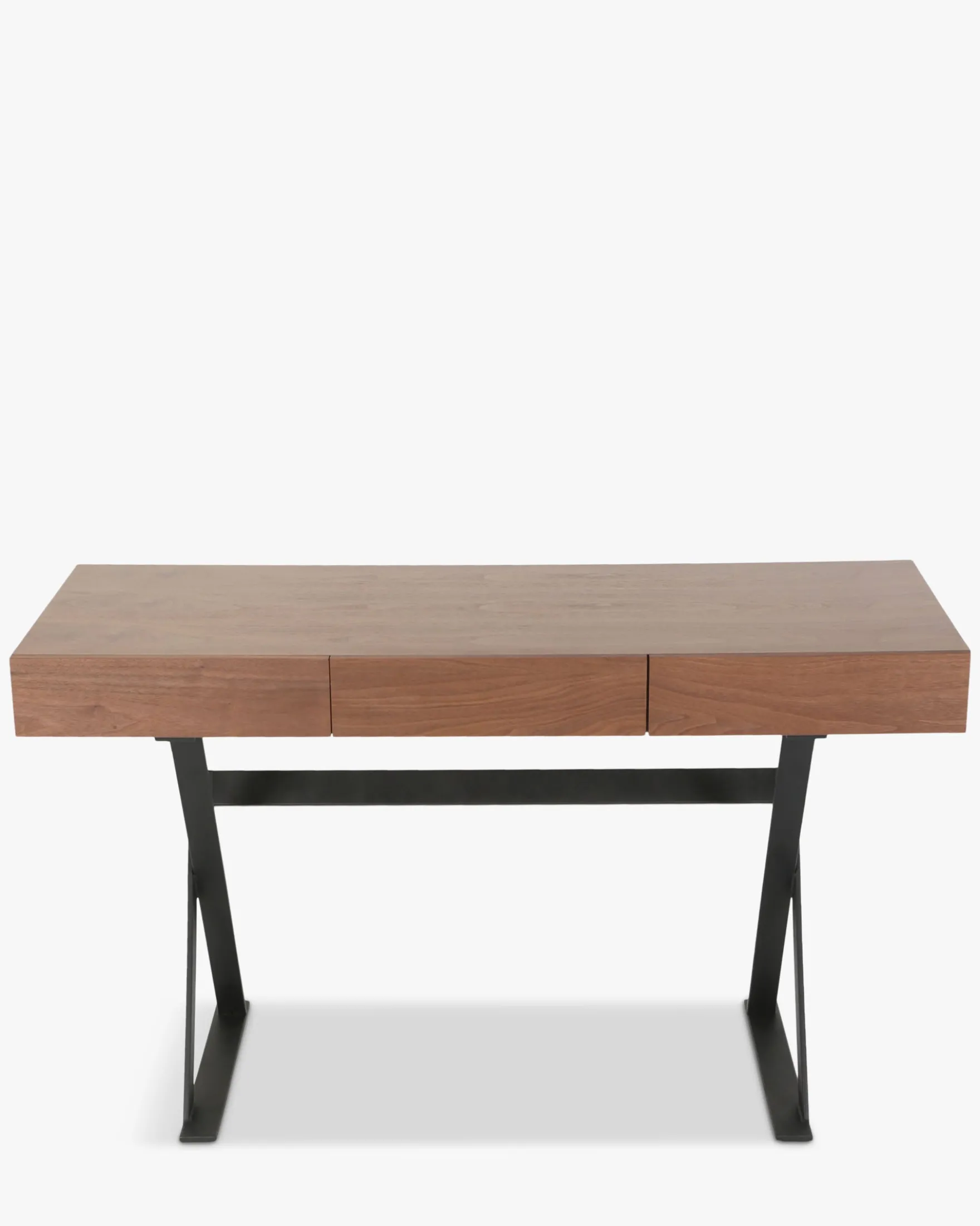 Bureau, Bois noyer & métal noir, L140 Tuxedo