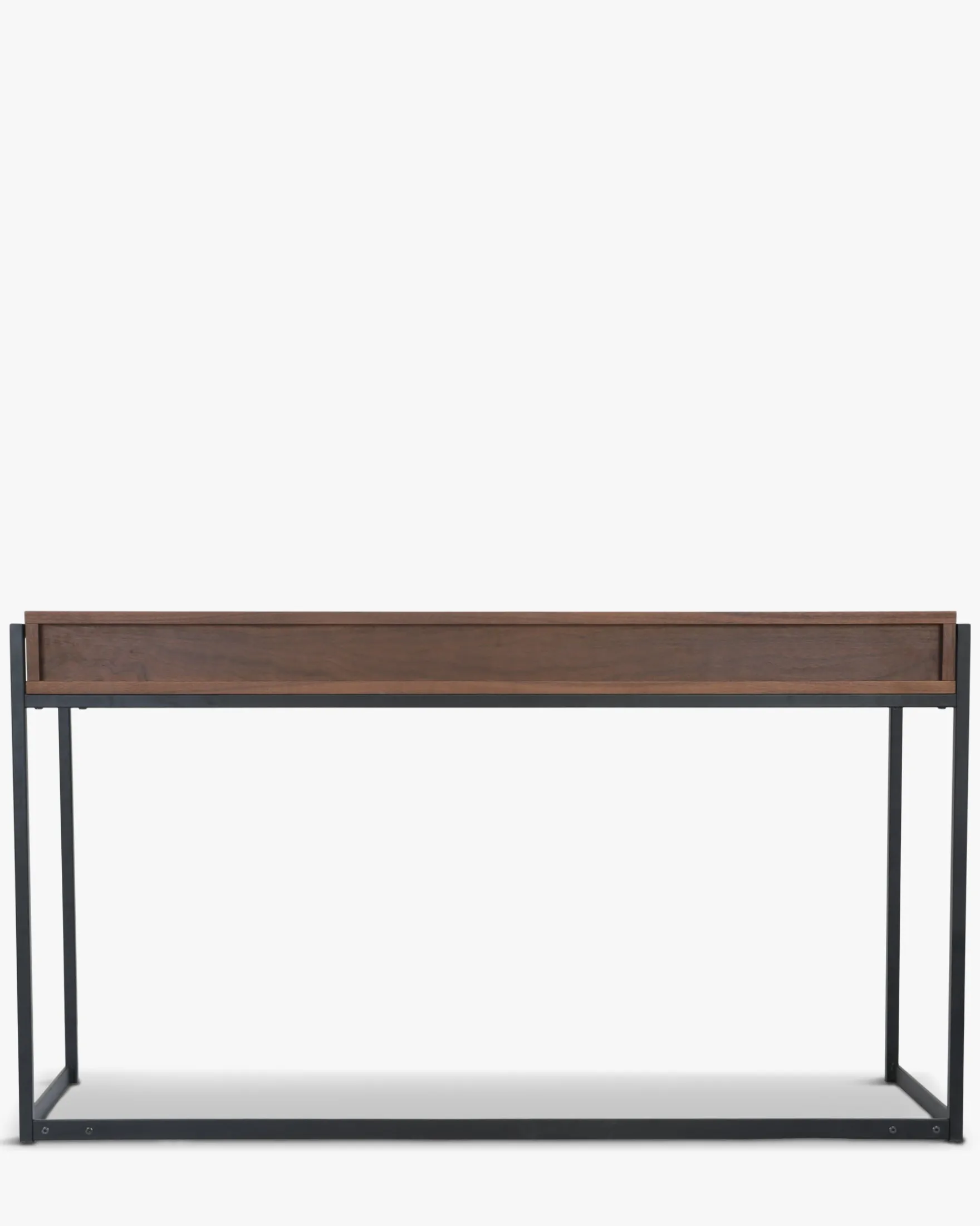 Bureau ou console, Bois de noyer & métal noir, L140 Bruce