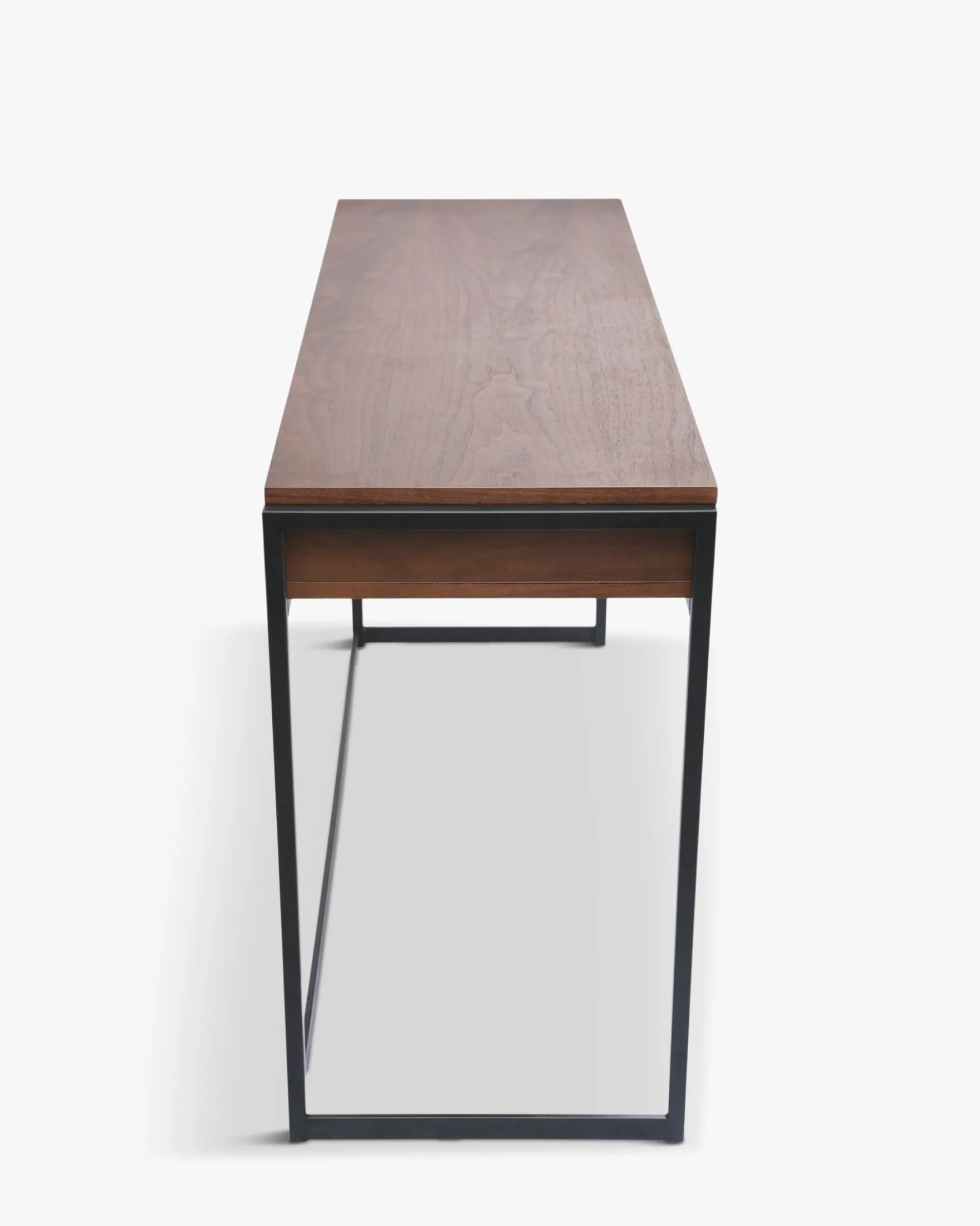 Bureau ou console, Bois de noyer & métal noir, L140 Bruce