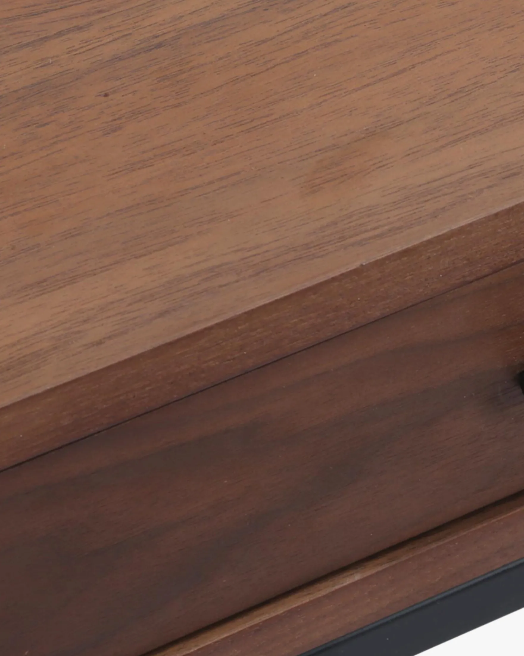 Bureau ou console, Bois de noyer & métal noir, L140 Bruce