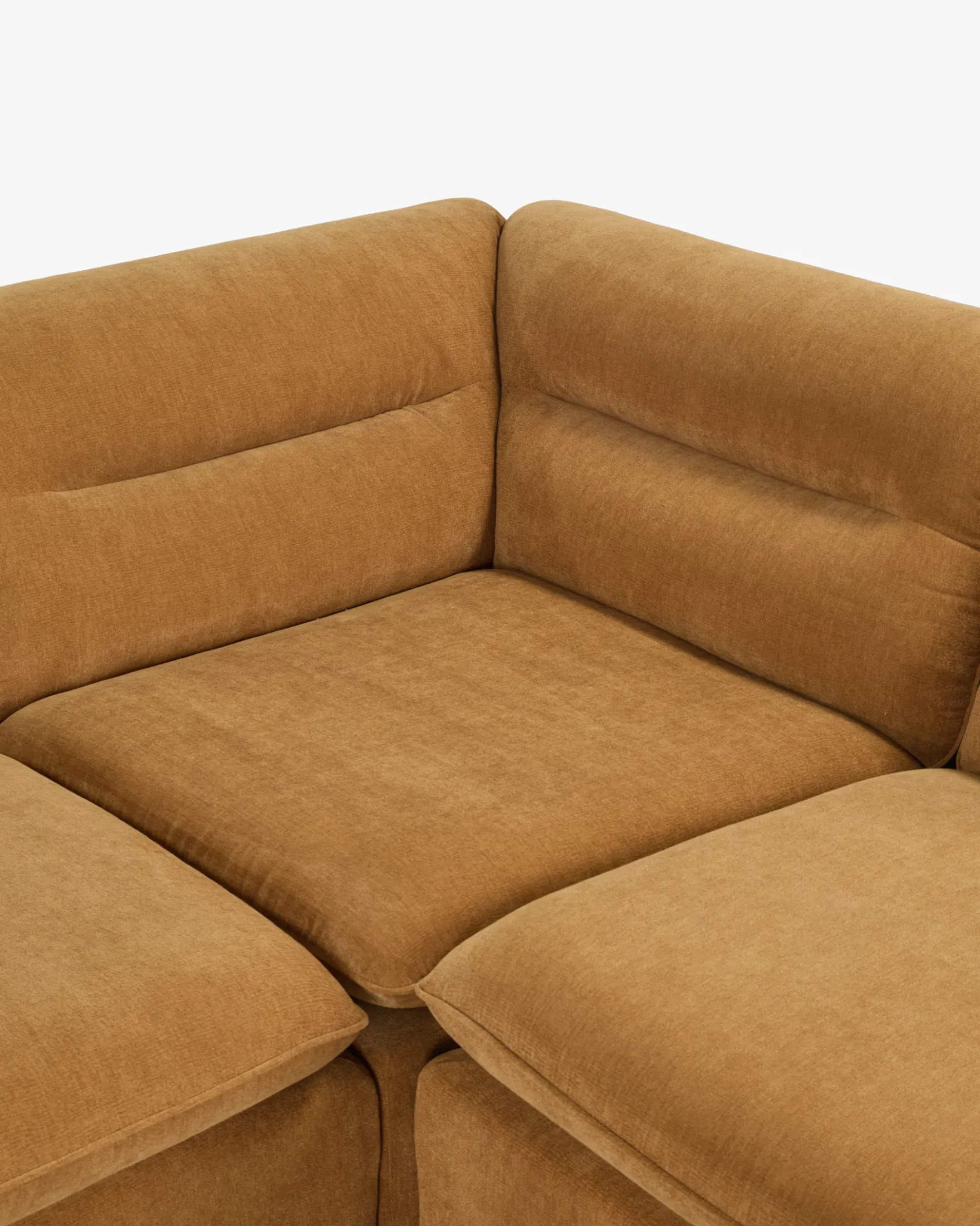 Canapé angle double modulable, Marron sienne déperlant Pulp