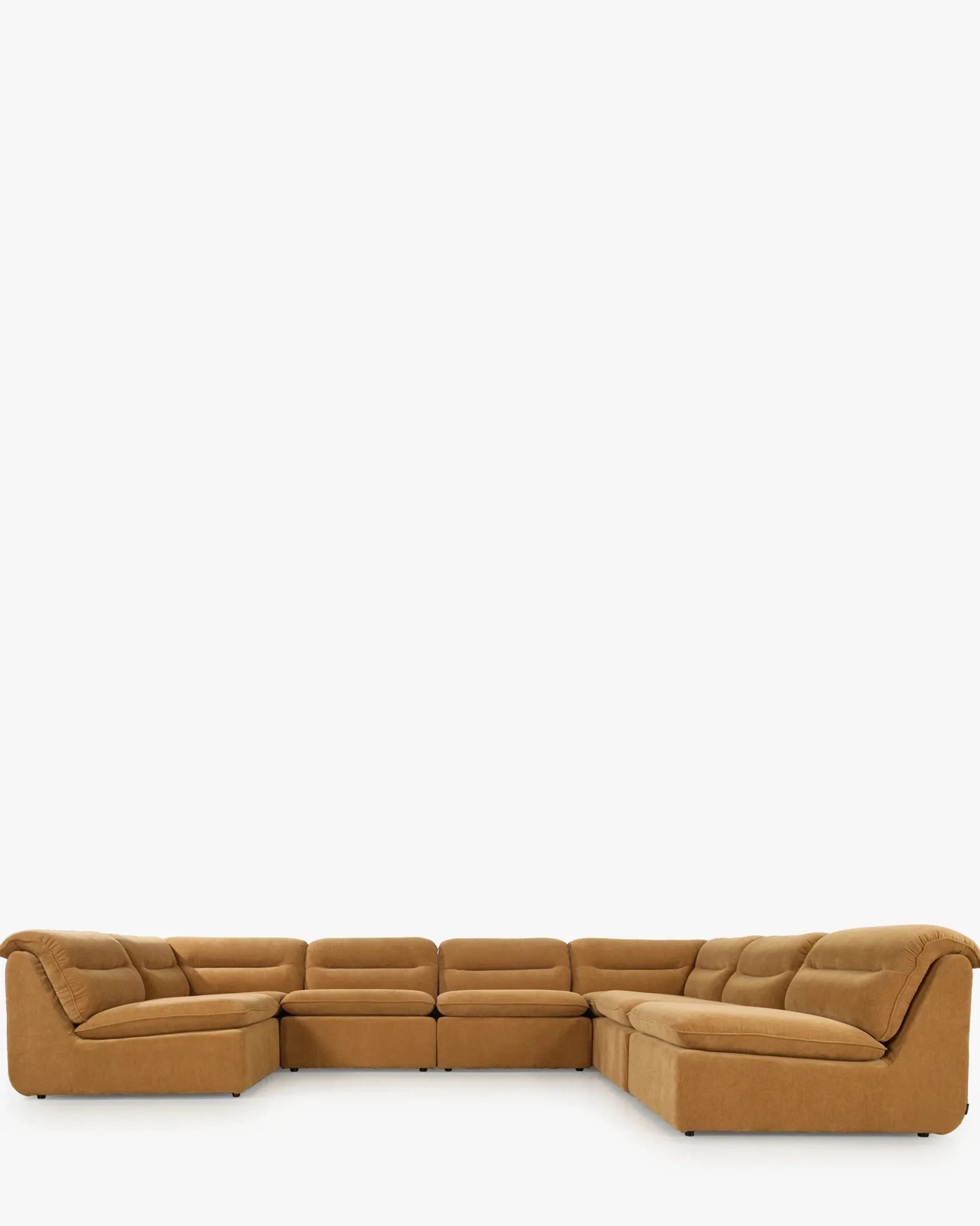 Canapé angle double modulable, Marron sienne déperlant Pulp