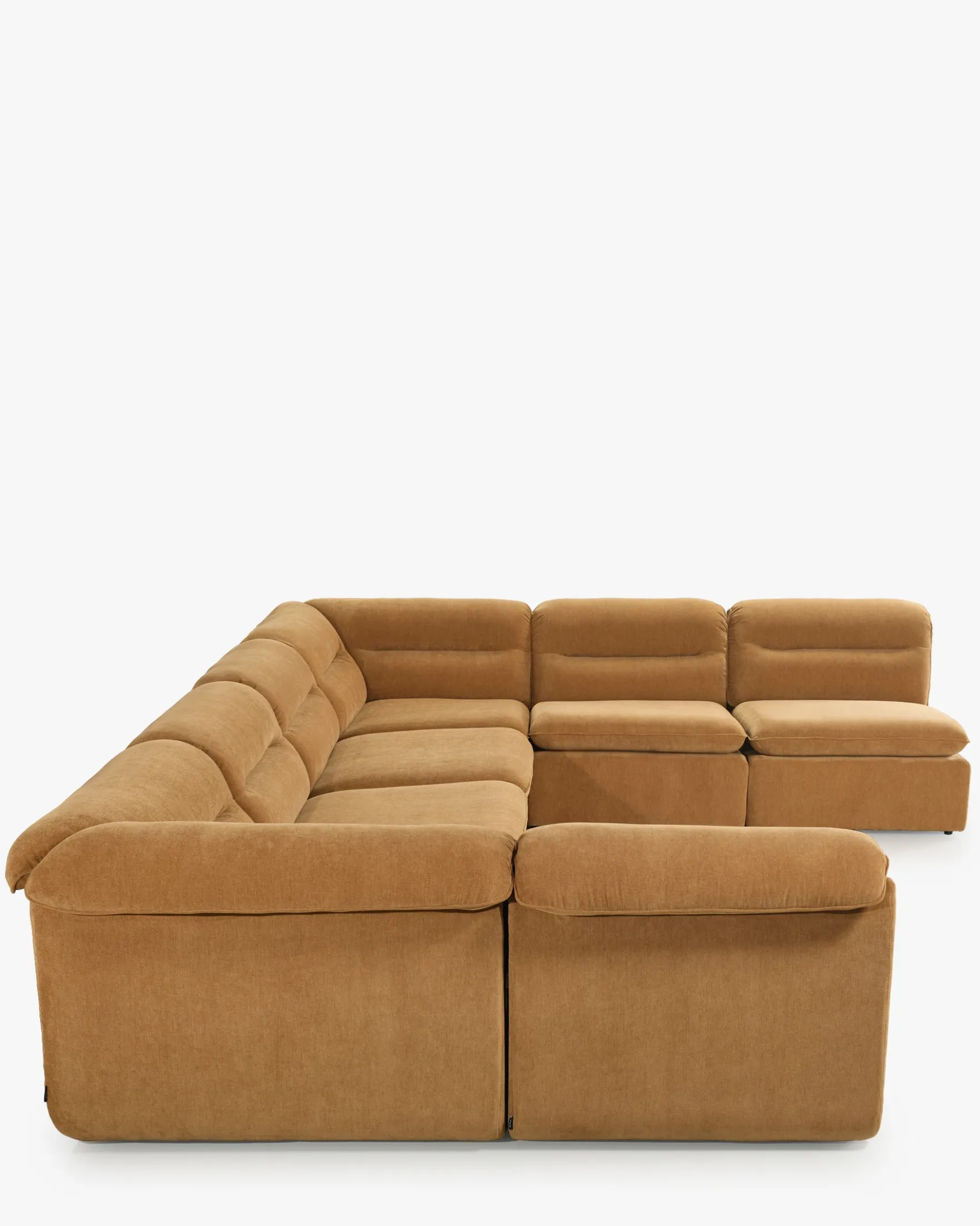 Canapé angle double modulable, Marron sienne déperlant Pulp