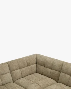 Canapé d'angle double modulable, Tweed taupe, L382 Paul