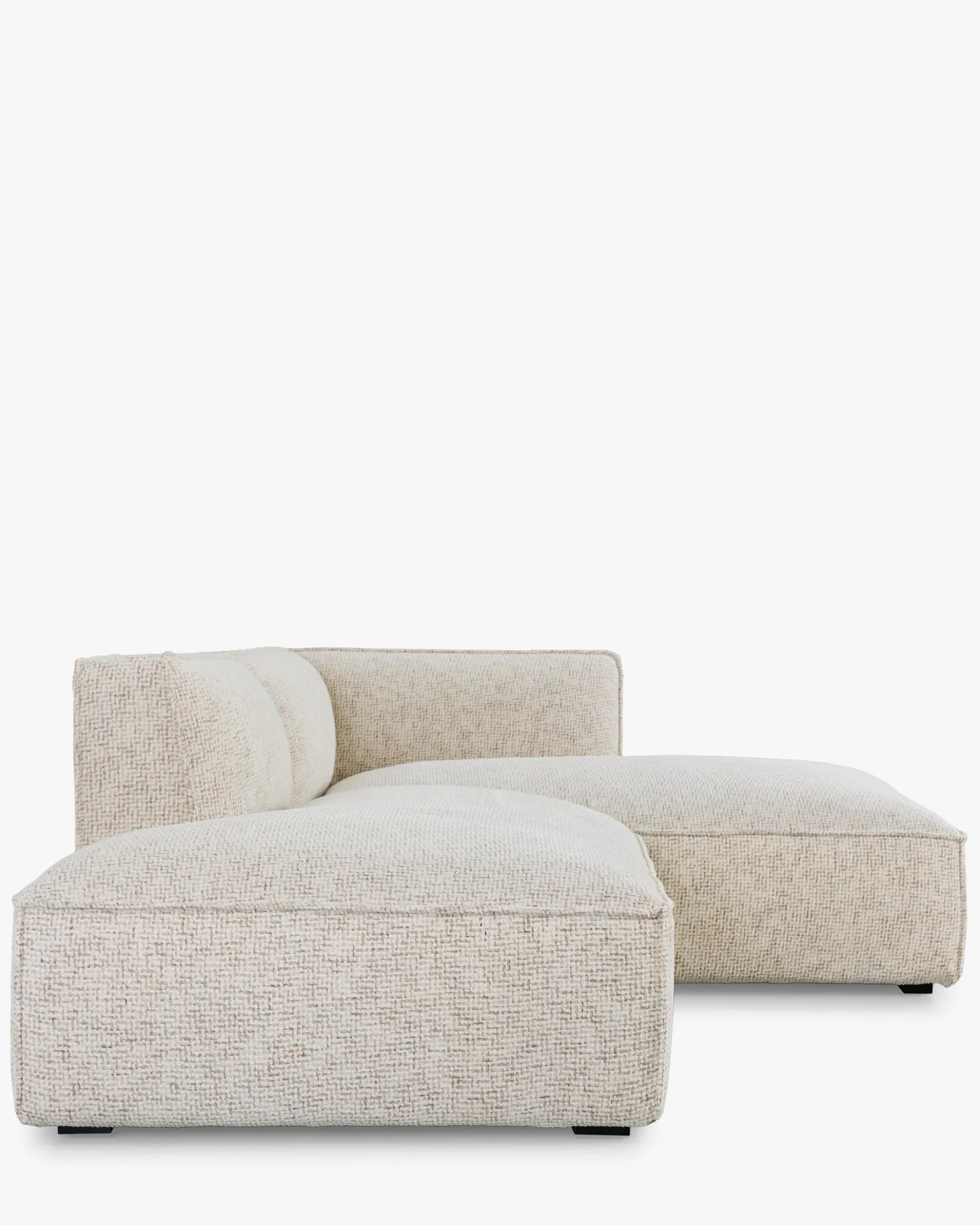 Canapé d'angle droit, Tweed beige moucheté, L260 Auster