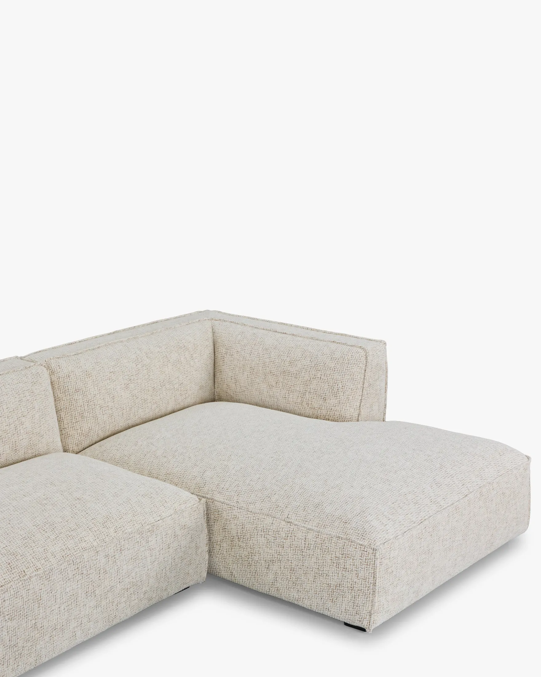 Canapé d'angle droit, Tweed beige moucheté, L260 Auster
