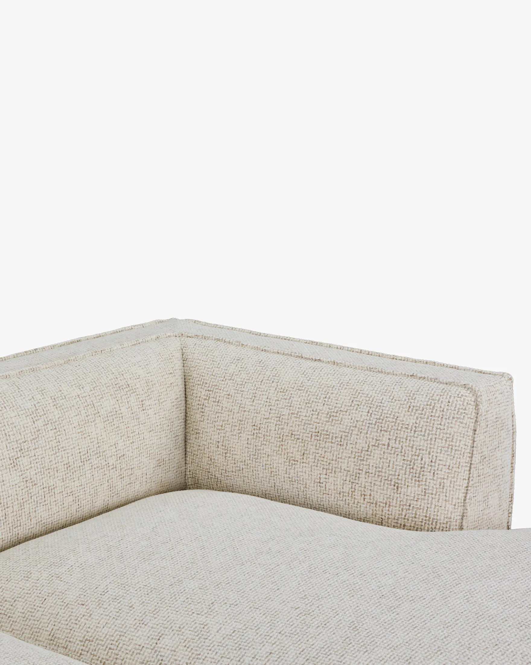 Canapé d'angle droit, Tweed beige moucheté, L260 Auster